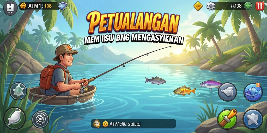 Gameplay seru ATM138 dengan berbagai lokasi memancing.