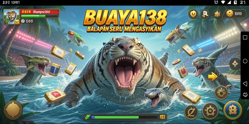 Tampilan gameplay seru di BUAYA138 dengan aksi balapan cepat.