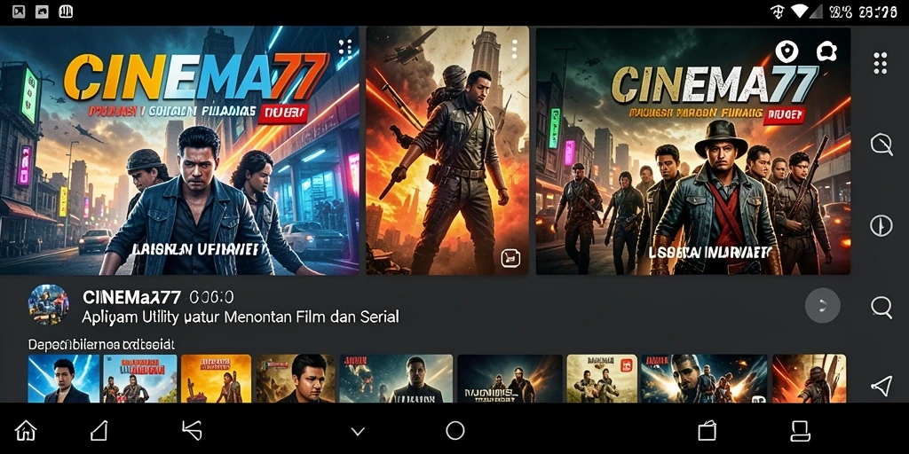 Tampilan antarmuka CINEMA77 yang menarik dan mudah digunakan.