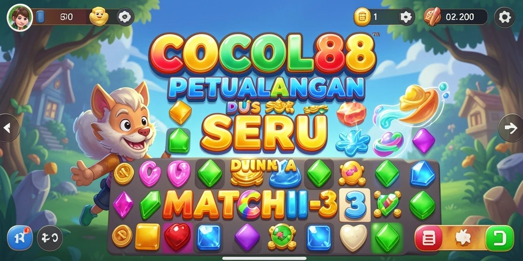 Tampilan menarik saat mencocokkan permata di COCOL88.