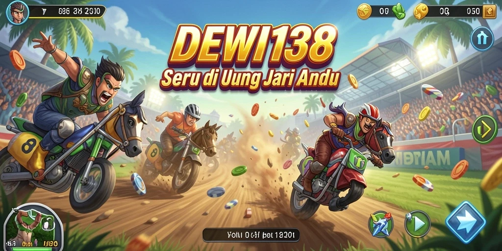 Screenshot DEWI138 menampilkan aksi balapan seru dan mobil cepat.