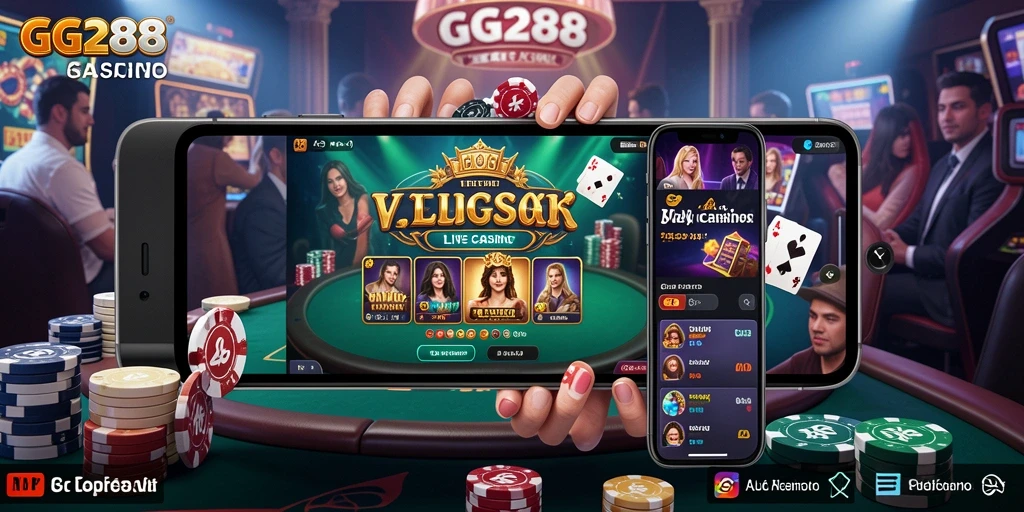Tampilan menarik dari gameplay Live Casino GG288 yang mendebarkan.