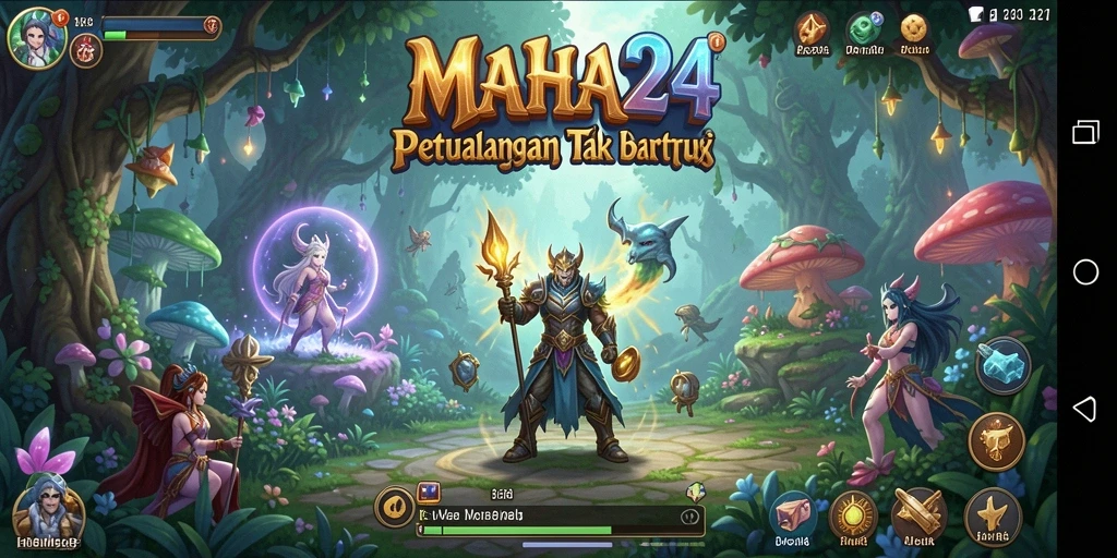 Screenshot utama MAHA24 menampilkan aksi petualangan yang mendebarkan.