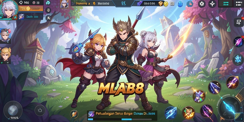 Tampilan gameplay seru dalam MLBB8 dengan karakter Anime.