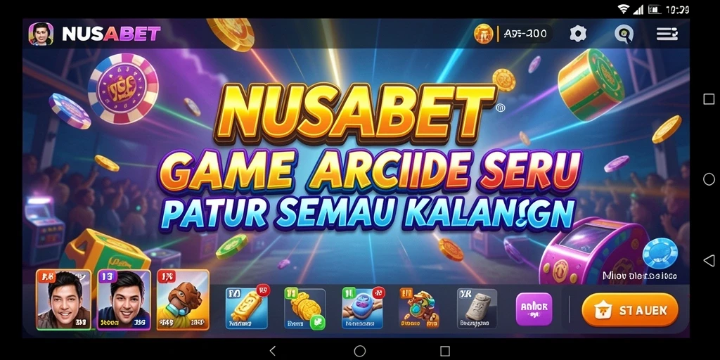 Tampilan gameplay menarik dari NUSABET dengan tantangan arcade yang seru.