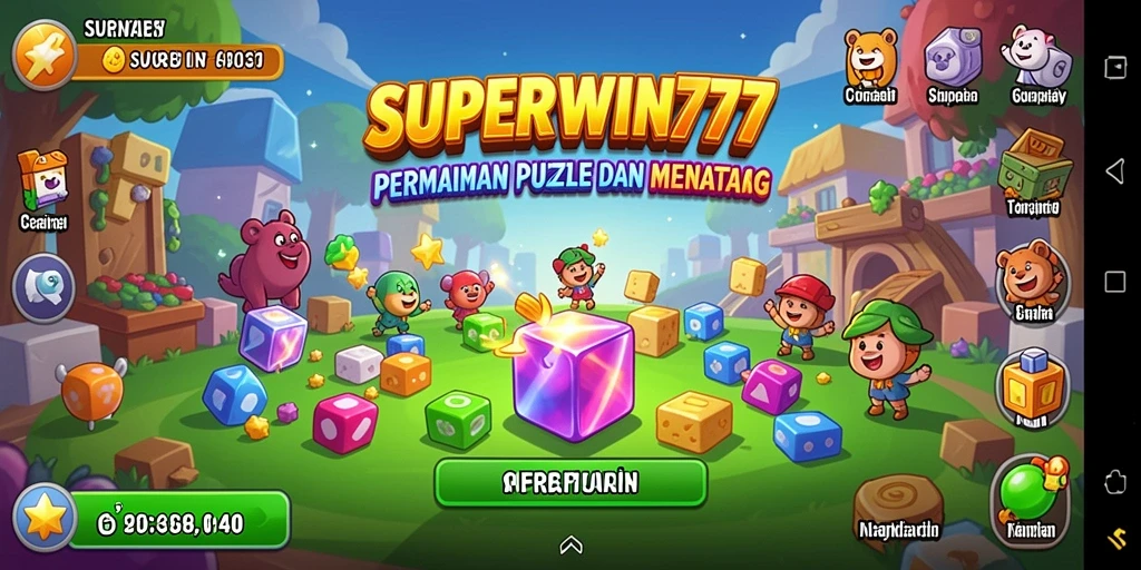 Tampilan gameplay <strong>SUPERWIN777</strong> yang penuh warna dan menantang.