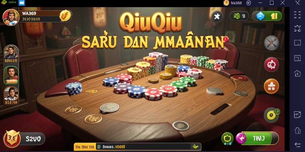 Tampilan gameplay menegangkan dalam WA369 saat bermain QiuQiu.