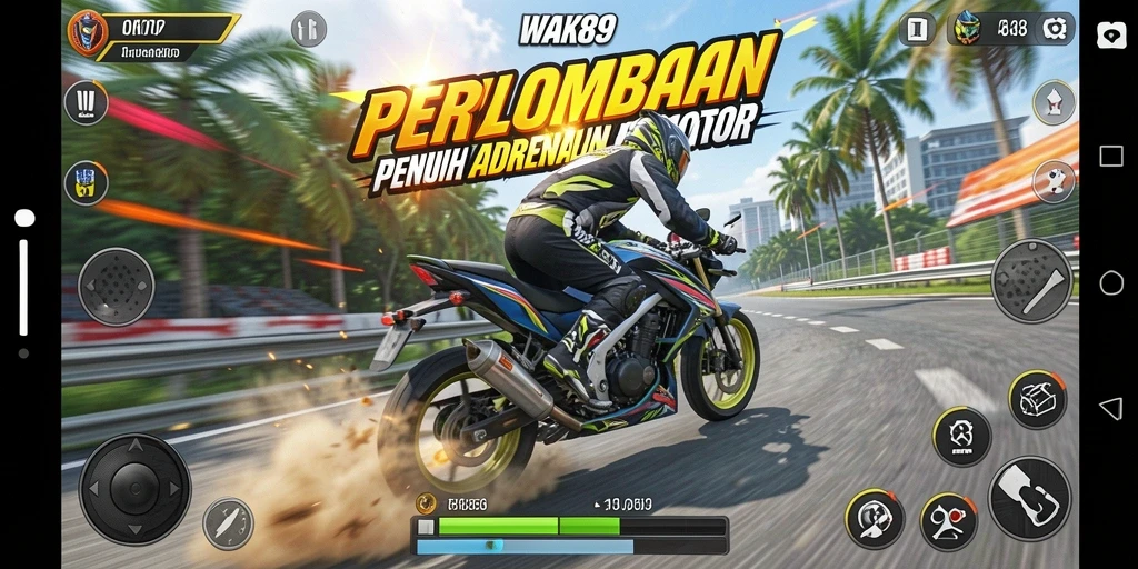 Gameplay WAK89 yang menegangkan dan penuh aksi di lintasan balap.